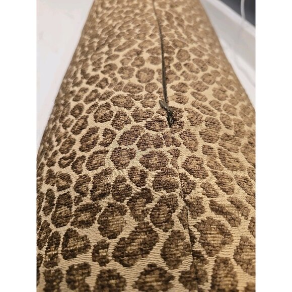 Villa By Noble Excellence Leopard Animal Bolster Pillow Tan New Body Long 36" - Picture 9 of 12